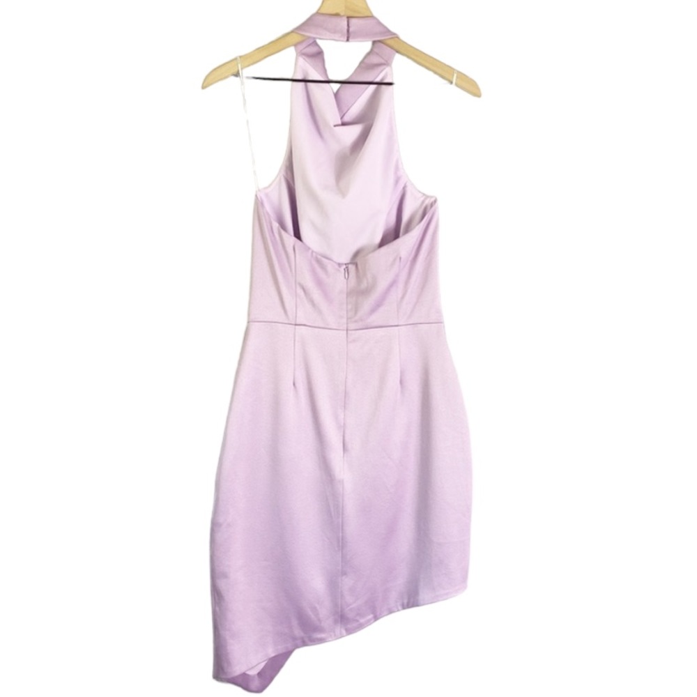 ELLIATT Camo Asymmetric Satin Cocktail Dress lilac light purple Size Small - Picture 4 of 7